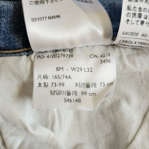 Levi's 505 Straight Leg Denim Jeans Women's 8 Mid Rise Medium Blue Stretch - Picture 10 of 13